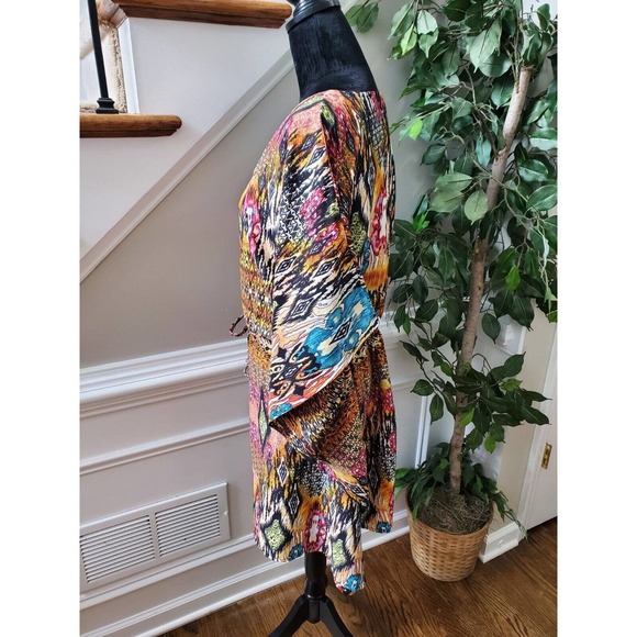 Boobie Brooks Women's Multicolor V-Neck Dolman Sleeve Knee Length Coverup L/XL - Picture 8 of 12
